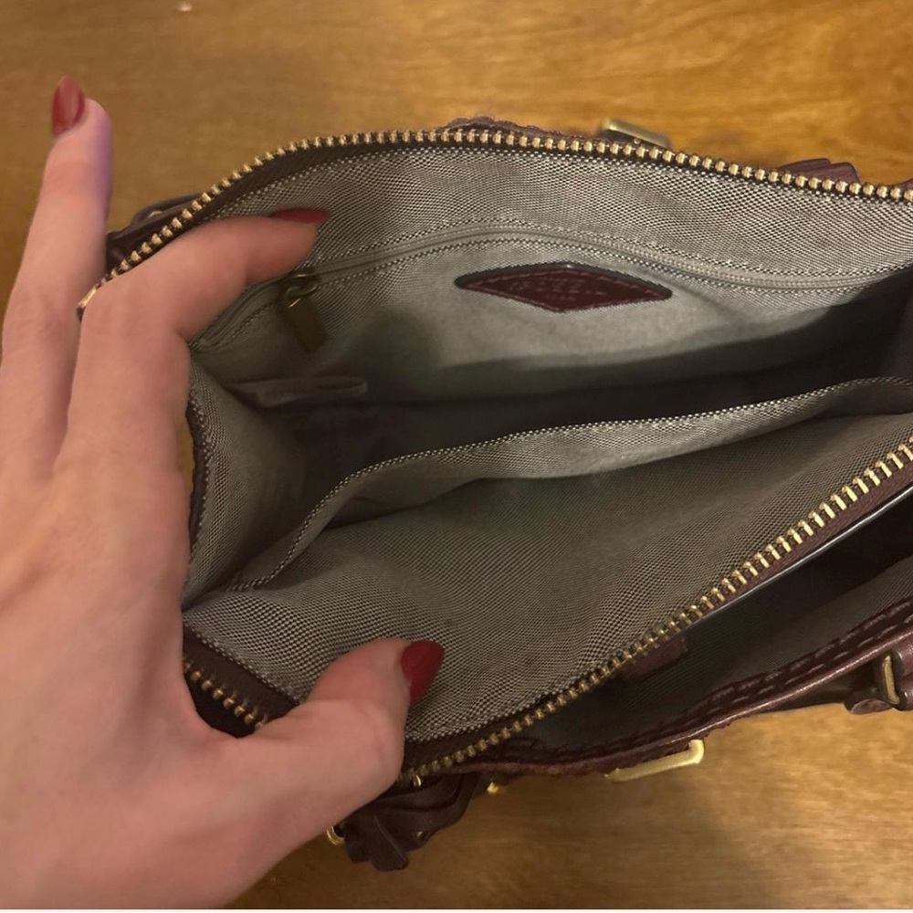 Fossil Ryder Mini Satchel in Fig Handbag Purse Crossbody - Picture 5 of 5
